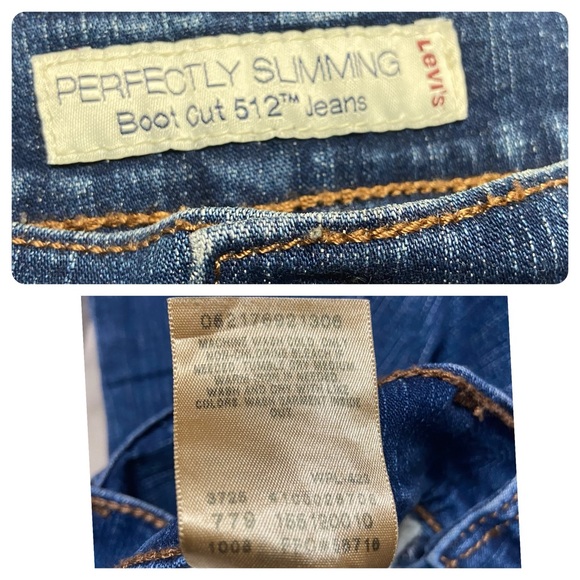 Levi’s 512 Perfectly Slimming Boot Cut Denim Jeans Blue - Picture 7 of 13